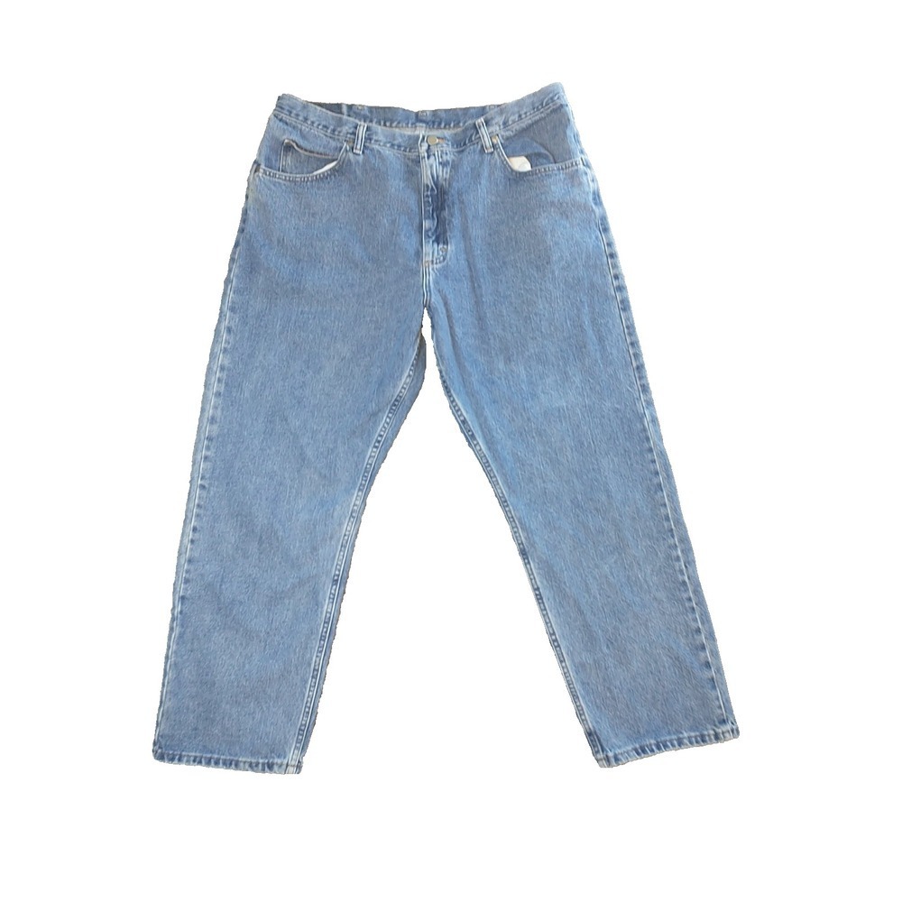 Wrangler Mens Straight Leg Jeans Blue Medium Wash 38x29 97601VR Cotton Denim
